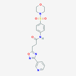 molecular formula C20H21N5O5S B498373 N-[4-(MORPHOLINE-4-SULFONYL)PHENYL]-3-[3-(PYRIDIN-3-YL)-1,2,4-OXADIAZOL-5-YL]PROPANAMIDE 