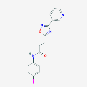 molecular formula C16H13IN4O2 B498388 N-(4-iodophenyl)-3-[3-(pyridin-3-yl)-1,2,4-oxadiazol-5-yl]propanamide 