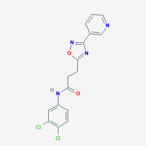 molecular formula C16H12Cl2N4O2 B498389 N-(3,4-dichlorophenyl)-3-[3-(pyridin-3-yl)-1,2,4-oxadiazol-5-yl]propanamide 