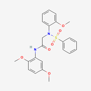molecular formula C23H24N2O6S B4983983 N-(2,5-dimethoxyphenyl)-N~2~-(2-methoxyphenyl)-N~2~-(phenylsulfonyl)glycinamide CAS No. 6178-50-3