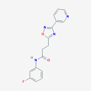 molecular formula C16H13FN4O2 B498408 N-(3-fluorophenyl)-3-[3-(pyridin-3-yl)-1,2,4-oxadiazol-5-yl]propanamide 