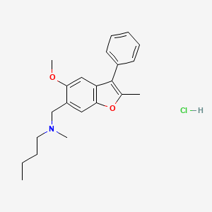 molecular formula C22H28ClNO2 B4984203 N-[(5-methoxy-2-methyl-3-phenyl-1-benzofuran-6-yl)methyl]-N-methylbutan-1-amine;hydrochloride 