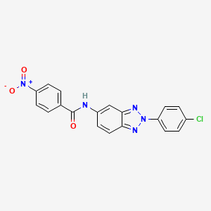 molecular formula C19H12ClN5O3 B4984359 N-[2-(4-chlorophenyl)benzotriazol-5-yl]-4-nitrobenzamide 