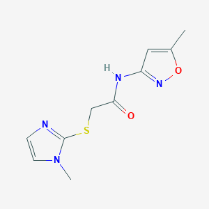 molecular formula C10H12N4O2S B498452 N-(5-methyl-1,2-oxazol-3-yl)-2-[(1-methyl-1H-imidazol-2-yl)sulfanyl]acetamide CAS No. 730995-02-5