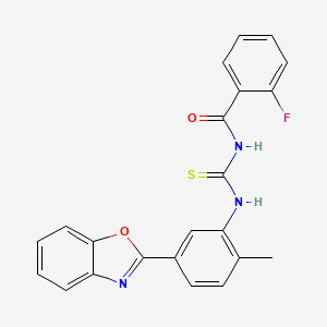 molecular formula C22H16FN3O2S B4984555 N-{[5-(1,3-benzoxazol-2-yl)-2-methylphenyl]carbamothioyl}-2-fluorobenzamide 