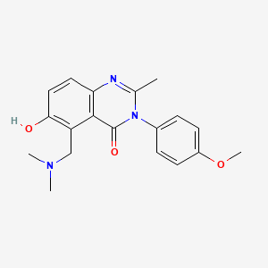 molecular formula C19H21N3O3 B4984563 5-[(dimethylamino)methyl]-6-hydroxy-3-(4-methoxyphenyl)-2-methylquinazolin-4(3H)-one 