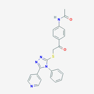 molecular formula C23H19N5O2S B498458 N-[4-({[4-phenyl-5-(pyridin-4-yl)-4H-1,2,4-triazol-3-yl]sulfanyl}acetyl)phenyl]acetamide 