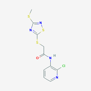 molecular formula C10H9ClN4OS3 B498467 N-(2-chloro-3-pyridinyl)-2-{[3-(methylsulfanyl)-1,2,4-thiadiazol-5-yl]sulfanyl}acetamide CAS No. 511275-98-2