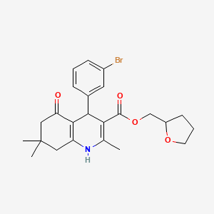 molecular formula C24H28BrNO4 B4984697 Tetrahydrofuran-2-ylmethyl 4-(3-bromophenyl)-2,7,7-trimethyl-5-oxo-1,4,5,6,7,8-hexahydroquinoline-3-carboxylate 