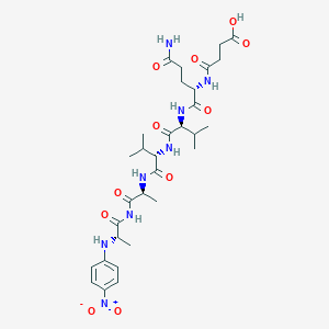 molecular formula C31H46N8O11 B049848 Succinylglutaminyl-valyl-valyl-alanyl-alanine-4-nitroanilide CAS No. 115700-57-7