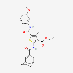 molecular formula C27H32N2O5S B4984830 Ethyl 2-(adamantane-1-amido)-5-[(3-methoxyphenyl)carbamoyl]-4-methylthiophene-3-carboxylate 