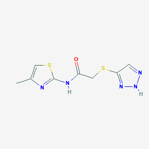 molecular formula C8H9N5OS2 B498506 N-(4-methyl-1,3-thiazol-2-yl)-2-(1H-1,2,3-triazol-5-ylsulfanyl)acetamide 
