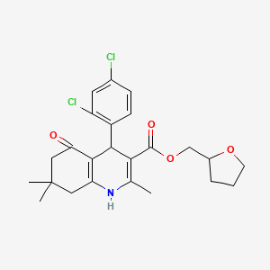 molecular formula C24H27Cl2NO4 B4985133 tetrahydrofuran-2-ylmethyl 4-(2,4-dichlorophenyl)-2,7,7-trimethyl-5-oxo-1,4,5,6,7,8-hexahydroquinoline-3-carboxylate CAS No. 5724-71-0