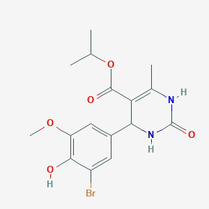 molecular formula C16H19BrN2O5 B4985209 Propan-2-yl 4-(3-bromo-4-hydroxy-5-methoxyphenyl)-6-methyl-2-oxo-1,2,3,4-tetrahydropyrimidine-5-carboxylate 