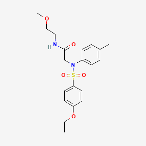 molecular formula C20H26N2O5S B4985285 N-(2-METHOXYETHYL)-2-[N-(4-METHYLPHENYL)4-ETHOXYBENZENESULFONAMIDO]ACETAMIDE 