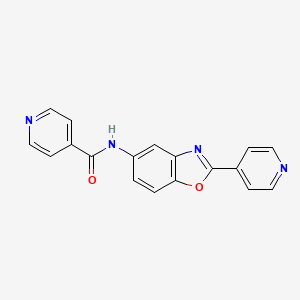 molecular formula C18H12N4O2 B4985397 N-(2-pyridin-4-yl-1,3-benzoxazol-5-yl)pyridine-4-carboxamide 