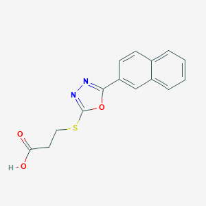 molecular formula C15H12N2O3S B498541 3-{[5-(naphthalen-2-yl)-1,3,4-oxadiazol-2-yl]sulfanyl}propanoic acid 