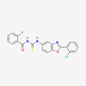 molecular formula C21H13ClFN3O2S B4985440 N-[[2-(2-chlorophenyl)-1,3-benzoxazol-5-yl]carbamothioyl]-2-fluorobenzamide 