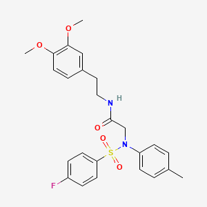 molecular formula C25H27FN2O5S B4985496 N-[2-(3,4-dimethoxyphenyl)ethyl]-2-(N-(4-fluorophenyl)sulfonyl-4-methylanilino)acetamide 
