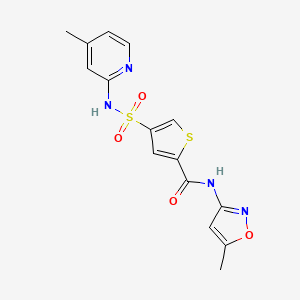 molecular formula C15H14N4O4S2 B4985537 N-(5-methyl-1,2-oxazol-3-yl)-4-[(4-methylpyridin-2-yl)sulfamoyl]thiophene-2-carboxamide 