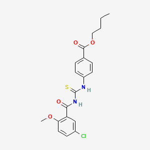 molecular formula C20H21ClN2O4S B4985635 Butyl 4-({[(5-chloro-2-methoxyphenyl)carbonyl]carbamothioyl}amino)benzoate 