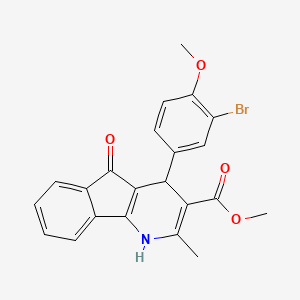 molecular formula C22H18BrNO4 B4985708 METHYL 4-(3-BROMO-4-METHOXYPHENYL)-2-METHYL-5-OXO-1H,4H,5H-INDENO[1,2-B]PYRIDINE-3-CARBOXYLATE 