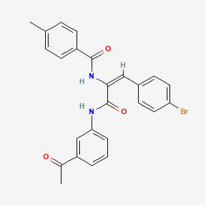 molecular formula C25H21BrN2O3 B4985807 N-[(E)-3-(3-acetylanilino)-1-(4-bromophenyl)-3-oxoprop-1-en-2-yl]-4-methylbenzamide 