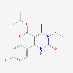 molecular formula C17H21BrN2O3 B4985871 Propan-2-yl 6-(4-bromophenyl)-3-ethyl-4-methyl-2-oxo-1,6-dihydropyrimidine-5-carboxylate 