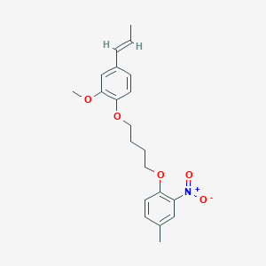 molecular formula C21H25NO5 B4985887 1-[4-[2-methoxy-4-[(E)-prop-1-enyl]phenoxy]butoxy]-4-methyl-2-nitrobenzene 