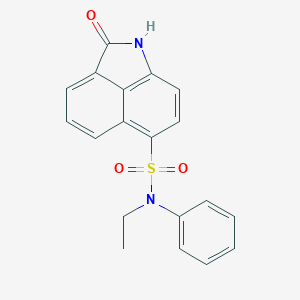 molecular formula C19H16N2O3S B498594 N-ethyl-2-oxo-N-phenyl-1,2-dihydrobenzo[cd]indole-6-sulfonamide 