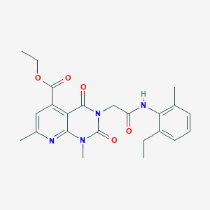 molecular formula C23H26N4O5 B4986021 ETHYL 3-{[(2-ETHYL-6-METHYLPHENYL)CARBAMOYL]METHYL}-1,7-DIMETHYL-2,4-DIOXO-1H,2H,3H,4H-PYRIDO[2,3-D]PYRIMIDINE-5-CARBOXYLATE 