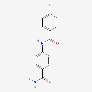 molecular formula C14H11FN2O2 B4986185 N-(4-carbamoylphenyl)-4-fluorobenzamide 