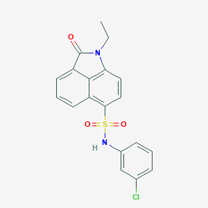 molecular formula C19H15ClN2O3S B498619 N-(3-chlorophenyl)-1-ethyl-2-oxo-1,2-dihydrobenzo[cd]indole-6-sulfonamide 
