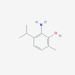 molecular formula C10H15NO B049862 Phenol, 2-amino-6-methyl-3-(1-methylethyl)-(9CI) CAS No. 115023-79-5