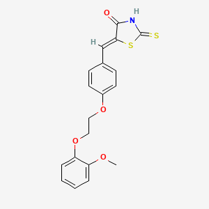 molecular formula C19H17NO4S2 B4986222 (5Z)-5-{4-[2-(2-methoxyphenoxy)ethoxy]benzylidene}-2-thioxo-1,3-thiazolidin-4-one 