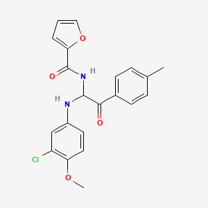 molecular formula C21H19ClN2O4 B4986312 N-[1-[(3-Chloro-4-methoxyphenyl)amino]-2-(4-methylphenyl)-2-oxoethyl]-2-furancarboxamide CAS No. 335421-10-8