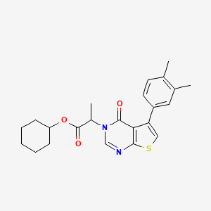 molecular formula C23H26N2O3S B4986339 Cyclohexyl 2-[5-(3,4-dimethylphenyl)-4-oxothieno[2,3-d]pyrimidin-3-yl]propanoate 
