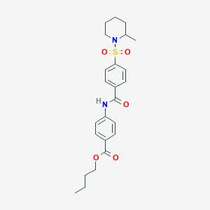 molecular formula C24H30N2O5S B4986356 Butyl 4-[[4-(2-methylpiperidin-1-yl)sulfonylbenzoyl]amino]benzoate 