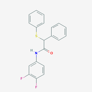 molecular formula C20H15F2NOS B4986374 N-(3,4-difluorophenyl)-2-phenyl-2-(phenylsulfanyl)acetamide 