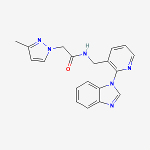 molecular formula C19H18N6O B4986466 N-{[2-(1H-benzimidazol-1-yl)-3-pyridinyl]methyl}-2-(3-methyl-1H-pyrazol-1-yl)acetamide 