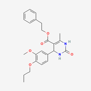 molecular formula C24H28N2O5 B4986646 2-Phenylethyl 4-(3-methoxy-4-propoxyphenyl)-6-methyl-2-oxo-1,2,3,4-tetrahydropyrimidine-5-carboxylate 
