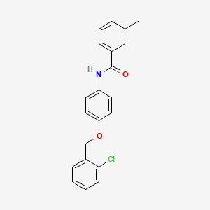 molecular formula C21H18ClNO2 B4986654 N-(4-((2-chlorobenzyl)oxy)phenyl)-3-methylbenzamide 