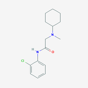molecular formula C15H21ClN2O B4986681 N-(2-chlorophenyl)-2-[cyclohexyl(methyl)amino]acetamide 