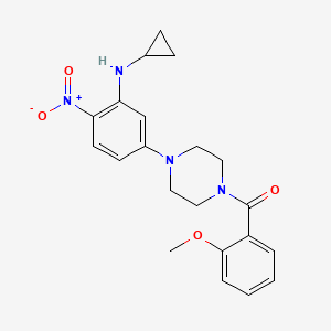 molecular formula C21H24N4O4 B4986718 N-CYCLOPROPYL-5-[4-(2-METHOXYBENZOYL)PIPERAZIN-1-YL]-2-NITROANILINE 