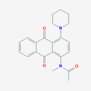 molecular formula C22H22N2O3 B4986767 N-(9,10-dioxo-4-piperidin-1-ylanthracen-1-yl)-N-methylacetamide 
