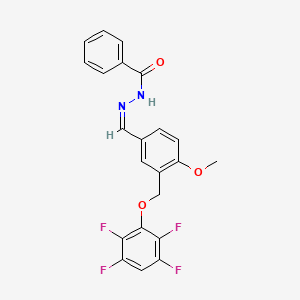 molecular formula C22H16F4N2O3 B4986887 N'-{4-methoxy-3-[(2,3,5,6-tetrafluorophenoxy)methyl]benzylidene}benzohydrazide 