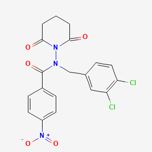 molecular formula C19H15Cl2N3O5 B4986948 N-[(3,4-dichlorophenyl)methyl]-N-(2,6-dioxopiperidin-1-yl)-4-nitrobenzamide 
