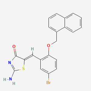 molecular formula C21H15BrN2O2S B4986956 (5Z)-2-amino-5-[[5-bromo-2-(naphthalen-1-ylmethoxy)phenyl]methylidene]-1,3-thiazol-4-one 