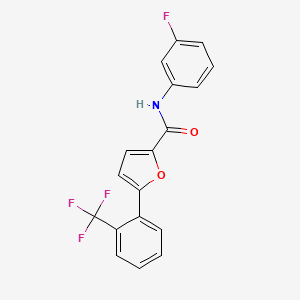 molecular formula C18H11F4NO2 B4986990 N-(3-fluorophenyl)-5-[2-(trifluoromethyl)phenyl]furan-2-carboxamide 