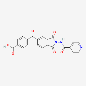 molecular formula C22H13N3O6 B4987014 4-[1,3-Dioxo-2-(pyridine-4-carbonylamino)isoindole-5-carbonyl]benzoic acid 